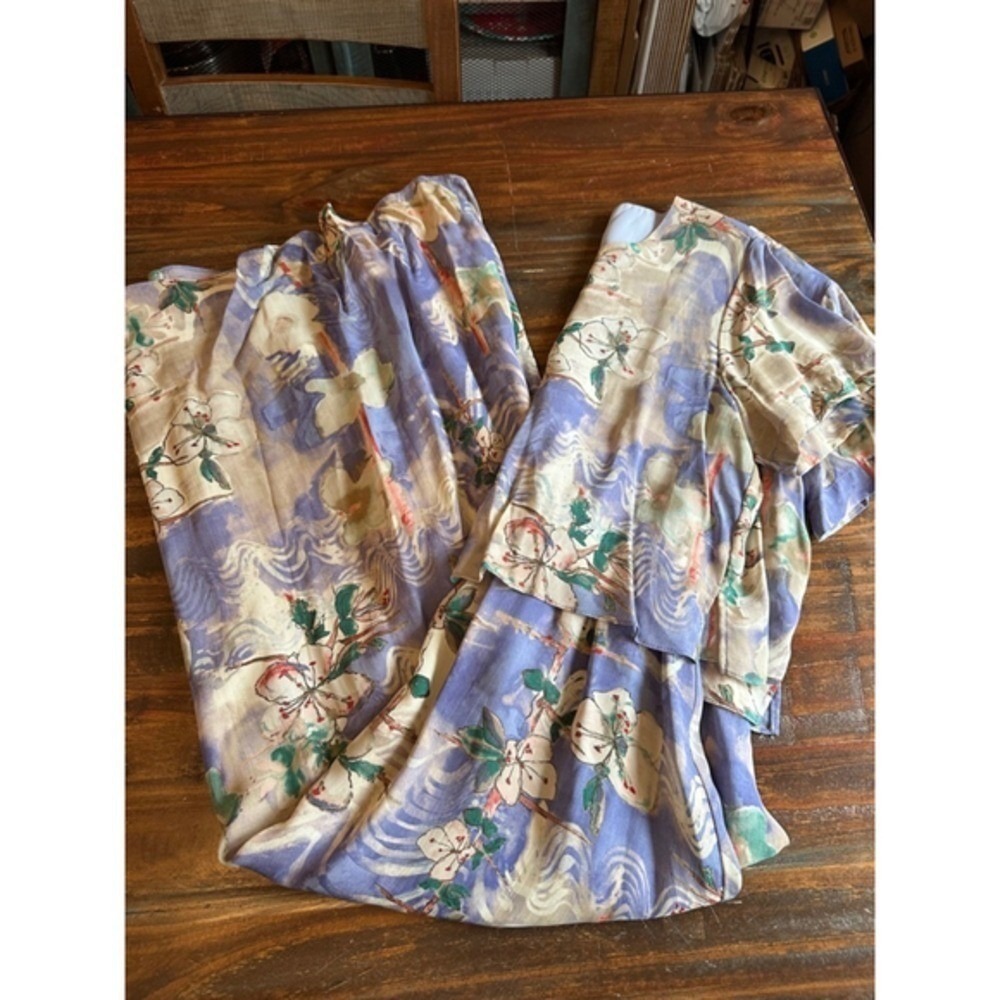 VINTAGE Coldwater Creek Dress Floral Blue Woman Size 14 Cottagecore GrandmaCore - Picture 14 of 14